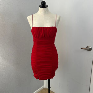 Y2K B. Darlin Red Mini Bodycon Dress - Size L